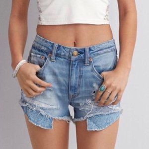 American Eagle hi-rise festival jean shorts